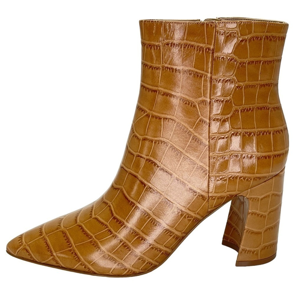 Marc Fisher LTD Womens Ankle Boots 10M Daith Tan Leather Crocodile Print - Picture 2 of 12